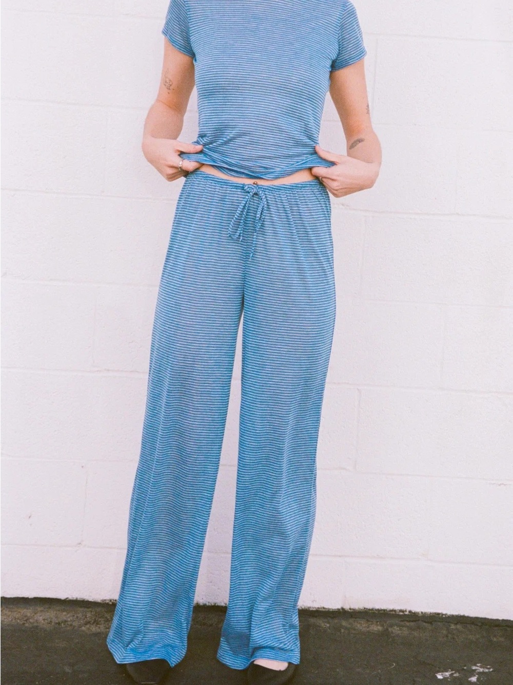 Rat Boi 3/4 SLEEVE TOP - M- and  DRAWSTRING PANT - S- RASPBERRY